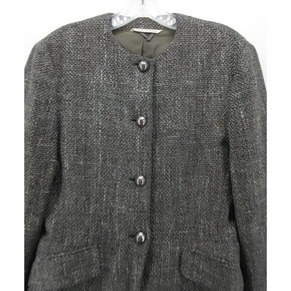 Max Mara Jacket 6 Silk Wool Tweed Blazer Button Up Career Italy * - Picture 2 of 13